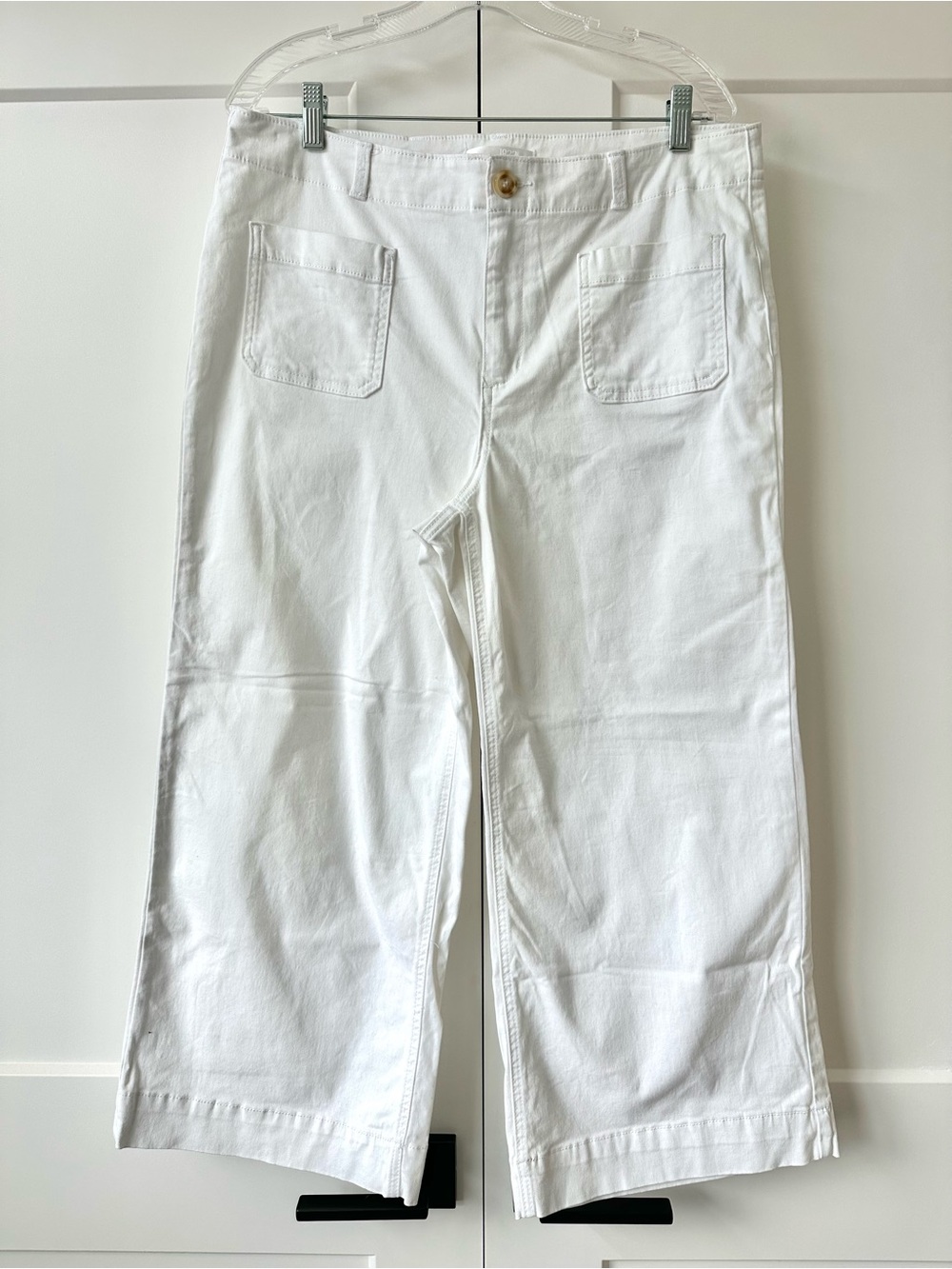 1822 white wide leg denim crop size 14